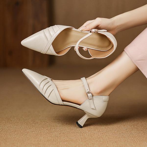 Handcrafted Luxury Genuine Leather Women's Shoes with Exquisite Craftsmanship(Easn20183028)