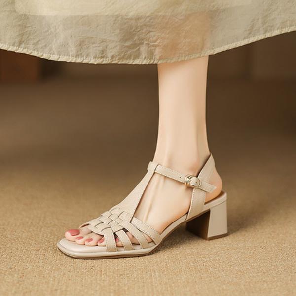 Elegant Handcrafted Genuine Leather Women's Shoes - Luxurious Quality(Easn20182710)