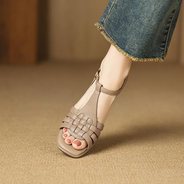 Elegant Handcrafted Genuine Leather Women's Shoes - Luxurious Quality(Easn20182710)