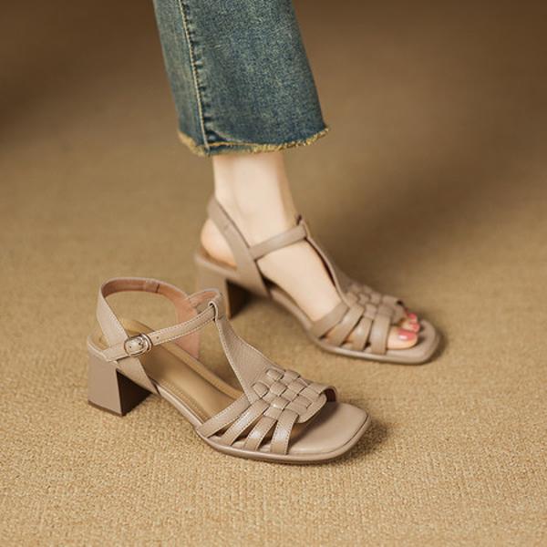 Elegant Handcrafted Genuine Leather Women's Shoes - Luxurious Quality(Easn20182710)