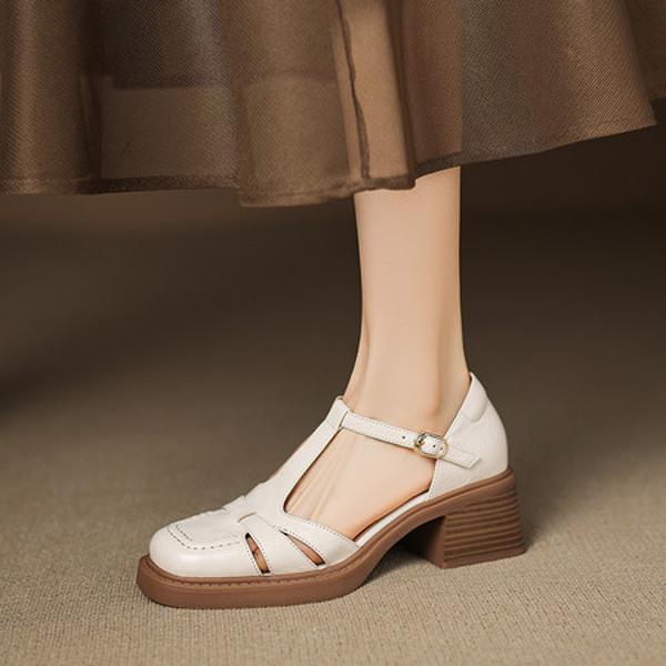 Handcrafted Luxury Leather Women's Shoes for Elegant Style(Easn20182752)