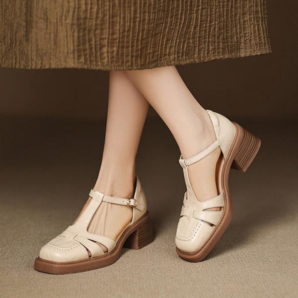 Handcrafted Luxury Leather Women's Shoes for Elegant Style(Easn20182752)