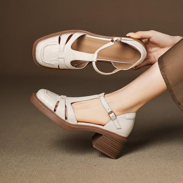 Handcrafted Luxury Leather Women's Shoes for Elegant Style(Easn20182752)