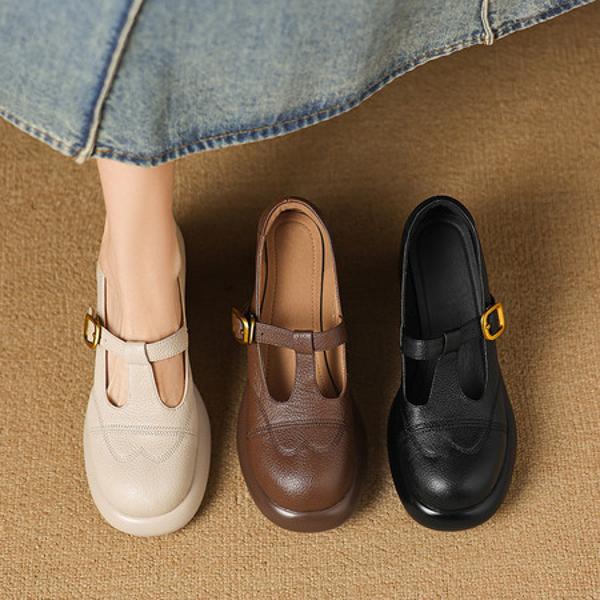 Elegant Handcrafted Leather Women's Shoes - Premium Quality Artistry(Easn20182782)