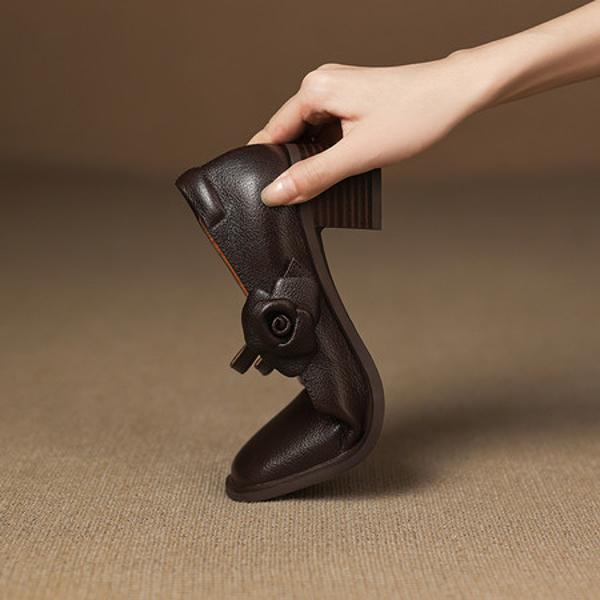 Handcrafted Leather Women's Shoes: Luxurious Elegance(Easn20182799)