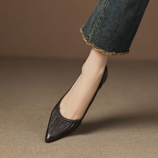 Handcrafted Luxury Genuine Leather Women's Shoes - Elegant Craftsmanship(Easn20182788)