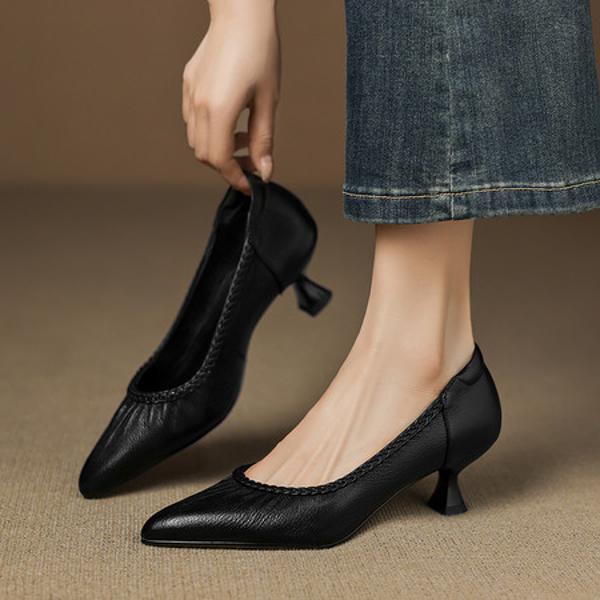 Handcrafted Luxury Genuine Leather Women's Shoes - Elegant Craftsmanship(Easn20182788)