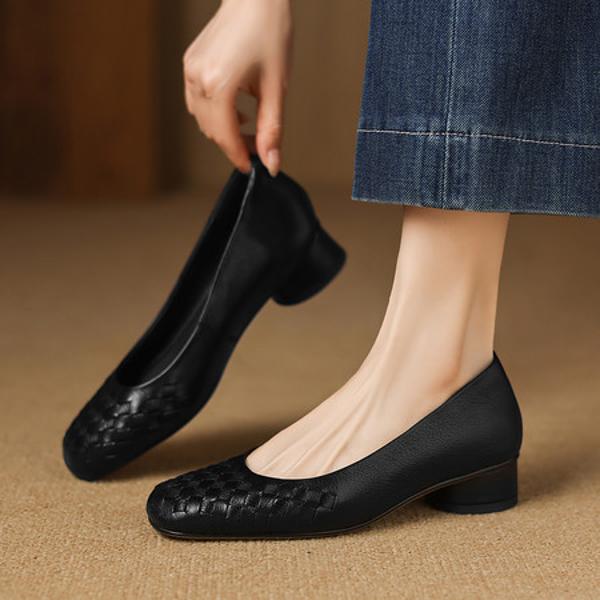 Elegant Handmade Leather Women's Shoes: Luxurious Craftsmanship & Quality.(Easn20182822)