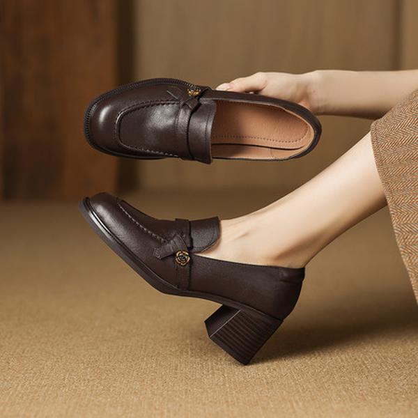 Handcrafted Luxury Leather Women's Shoes, Exquisite Quality(Easn20182802)