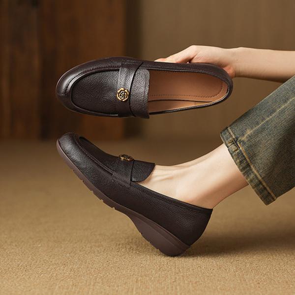 Handcrafted Genuine Leather Women's Shoes: Elegant Artistry with Luxurious Quality(Easn20182839)