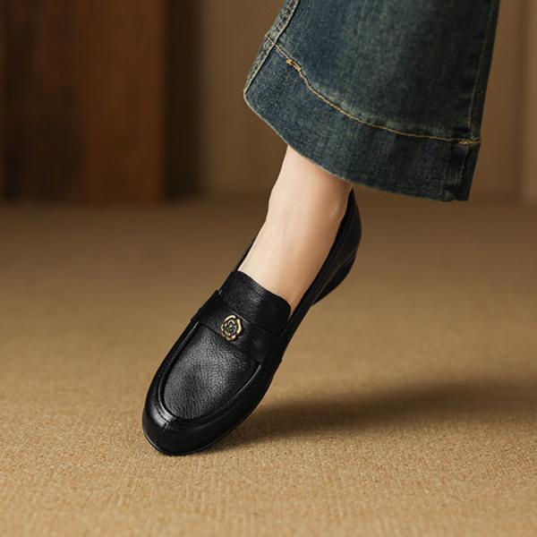 Handcrafted Genuine Leather Women's Shoes: Elegant Artistry with Luxurious Quality(Easn20182839)