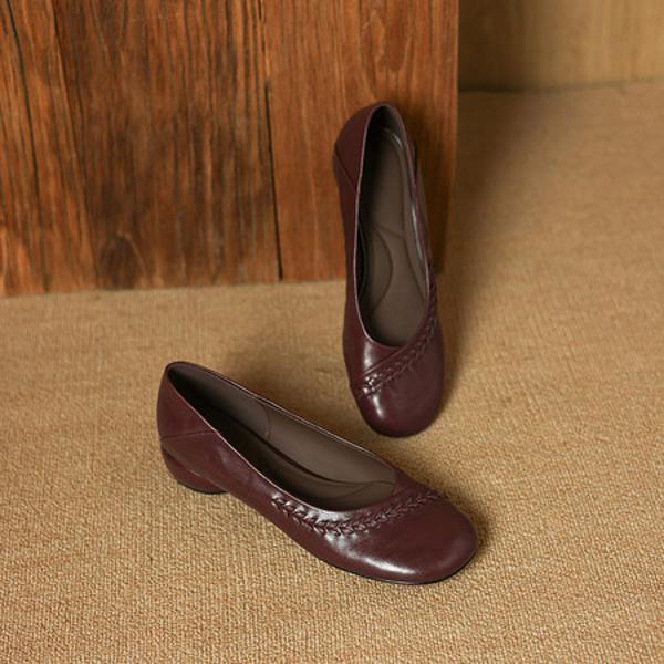 Handcrafted Genuine Leather Women's Shoes: Elegant Luxury with Exquisite Craftsmanship(Easn20182908)