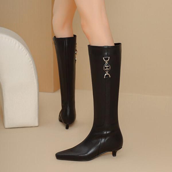 Handcrafted Luxurious Genuine Leather Women's Shoes with Exquisite Quality(Ebaiyilinx24-47A)