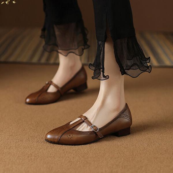 Handcrafted Genuine Leather Women's Shoes: Elegant Luxury with Exquisite Craftsmanship(Ebuer888b3035)