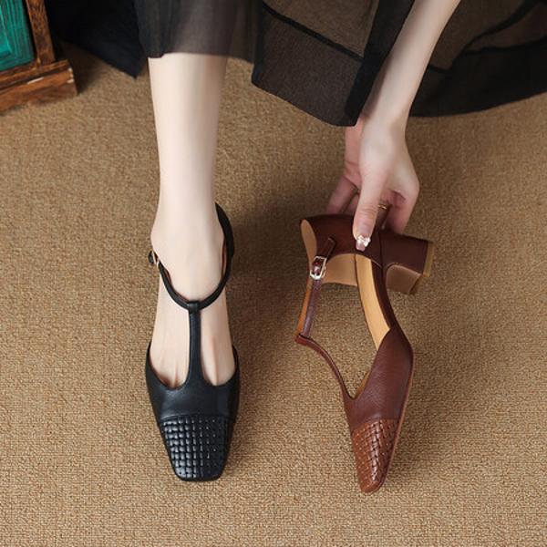 Handcrafted Luxury Leather Women's Shoes - Timeless Elegance(Ebuer888b7050)