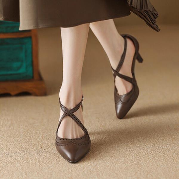 Handcrafted Luxury Leather Women's Shoes - Elegance Redefined(Ebuer888b3091)