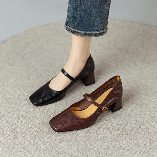 Elegant Handcrafted Genuine Leather Women's Shoes - Luxury Craftsmanship(Ebuer888b7132)