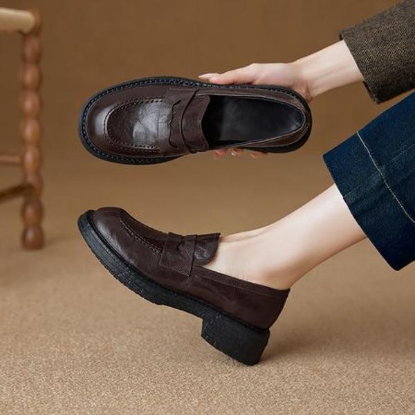 Handcrafted Luxury Genuine Leather Women's Shoes - Elegance in Every Stitch(Ebuer888b7510)