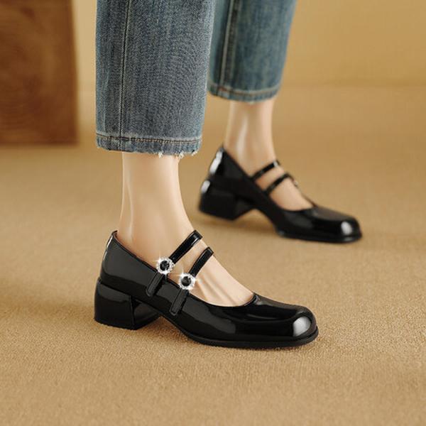 Handcrafted Genuine Leather Women's Shoes: Elegant Luxury Craftsmanship(Ebuka945-4)