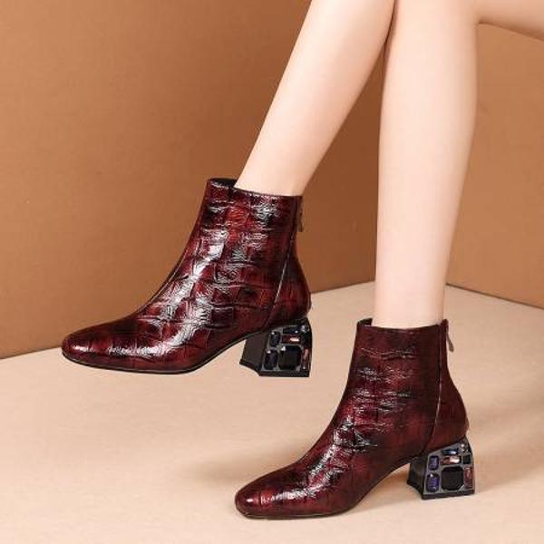 Crafted Luxury: Handcrafted Genuine Leather Women's Shoes(Echengdu208)