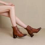 Exquisite Handmade Leather Women's Shoes: Timeless Elegance and Quality Craftsmanship(EchengduT339A)
