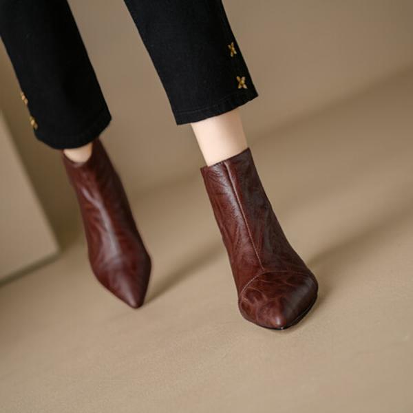 Luxury Handmade Leather Women's Shoes with Exquisite Craftsmanship(Echengdu2月-31)