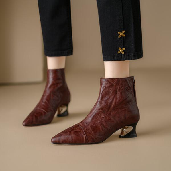 Luxury Handmade Leather Women's Shoes with Exquisite Craftsmanship(Echengdu2月-31)