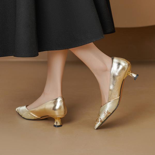 Handcrafted Genuine Leather Women's Shoes: Luxurious Elegance.(Echengdu2509)