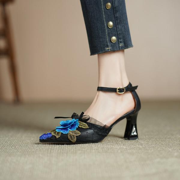 Elegant Handcrafted Genuine Leather Women's Shoes - Luxury Craftsmanship(Echengdu2520)