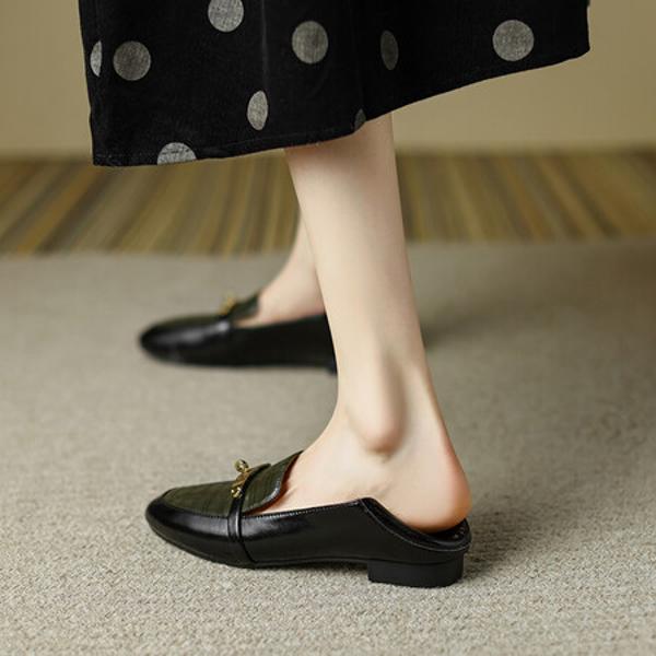 Elegant Handcrafted Genuine Leather Women's Shoes with Exquisite Craftsmanship(EcqiH-470)