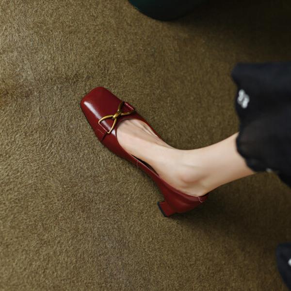 Elegant Handcrafted Genuine Leather Women's Shoes with Luxurious Quality Craftsmanship(EcqiH-95-1)