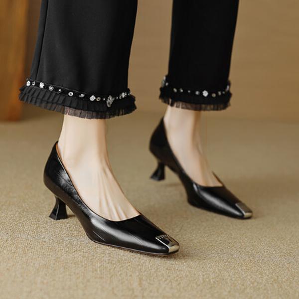 Handcrafted Leather Women's Shoes - Luxurious Elegance in Every Stitch(EcqiHL-2816)