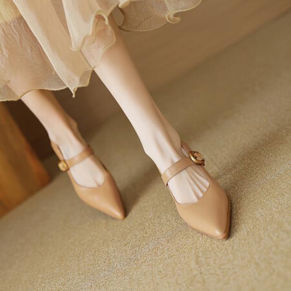 Handcrafted Luxurious Leather Women's Shoes: Elegant Artistry & Quality(EcqiHL-2731)