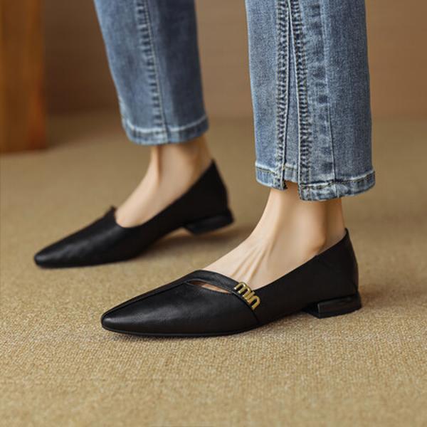 Handcrafted Genuine Leather Women's Shoes: Luxury, Elegant Craftsmanship(EcqiH-2852)