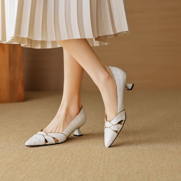 Luxurious Handmade Leather Women’s Shoes with Elegance(EcqiH-2906)