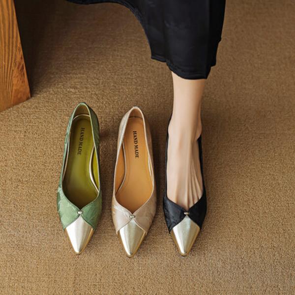 Elegant Handcrafted Genuine Leather Women's Shoes - Luxury Craftsmanship(EcqiH-3078)