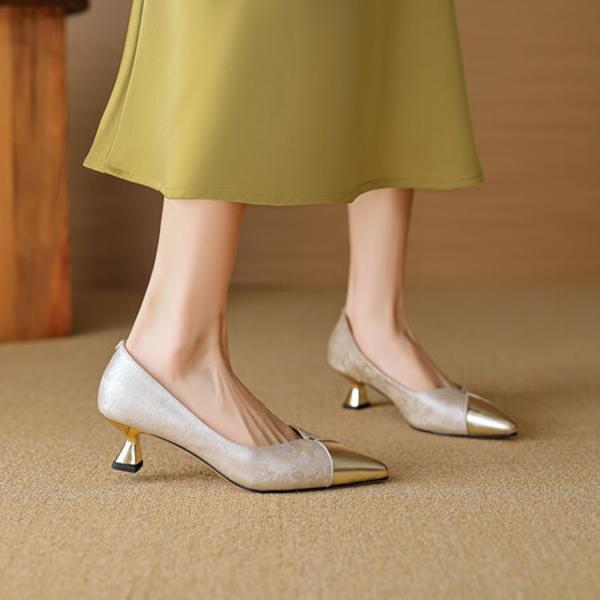 Handcrafted Luxury Genuine Leather Women’s Shoes: Elegance in Every Stitch(EcqiH-3078-B)