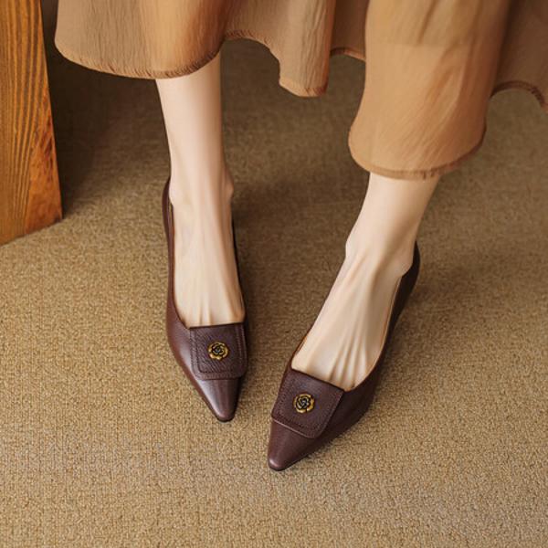 Handcrafted Luxe Leather Women's Shoes for Elegance(EcqiH-3288)