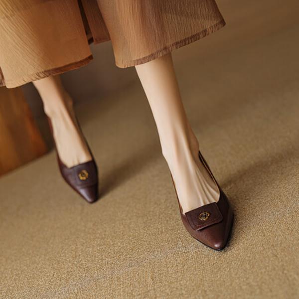 Handcrafted Luxe Leather Women's Shoes for Elegance(EcqiH-3288)