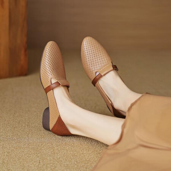 Exquisite Handmade Leather Women Shoes: Luxurious Craftsmanship and Elegance(EcqiH-3307)