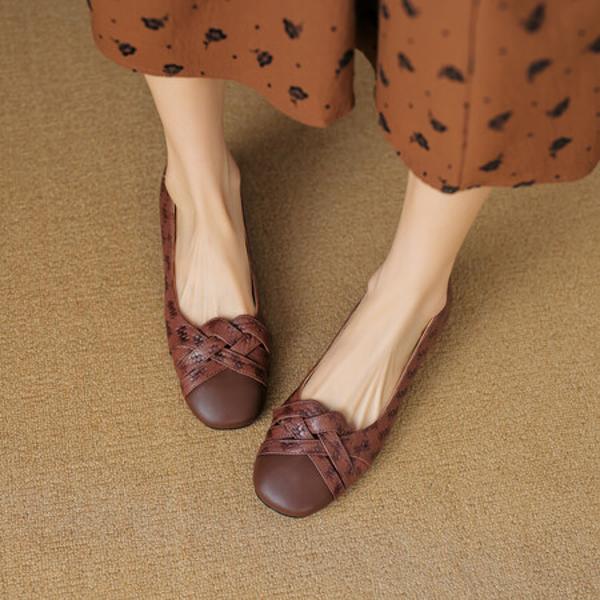 Elegant Handcrafted Leather Women's Shoes: Exquisite Artistry & Premium Quality(EcqiH-3615)