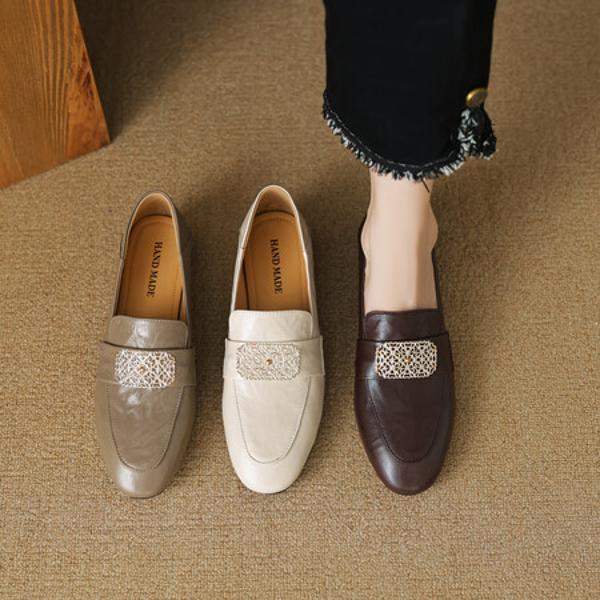 Handcrafted Leather Women’s Shoes: Luxurious Elegance(EcqiH-3705)