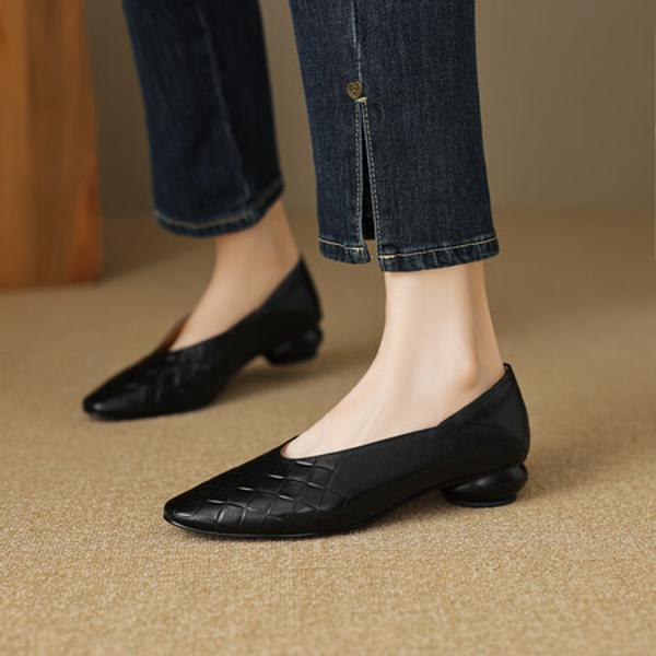 Handcrafted Genuine Leather Women's Shoes: Luxurious Elegance in Craftsmanship(EcqiHL-3712)