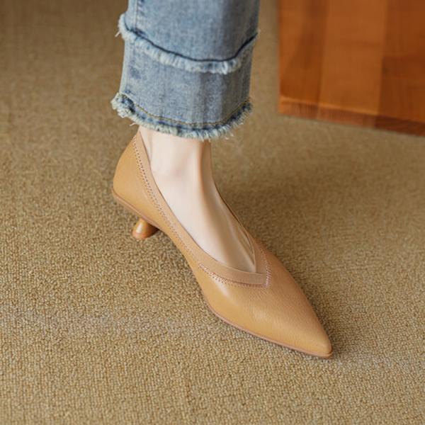 Handcrafted Genuine Leather Women's Shoes: Elegant Luxury Quality(EcqiHL-2791-Z)