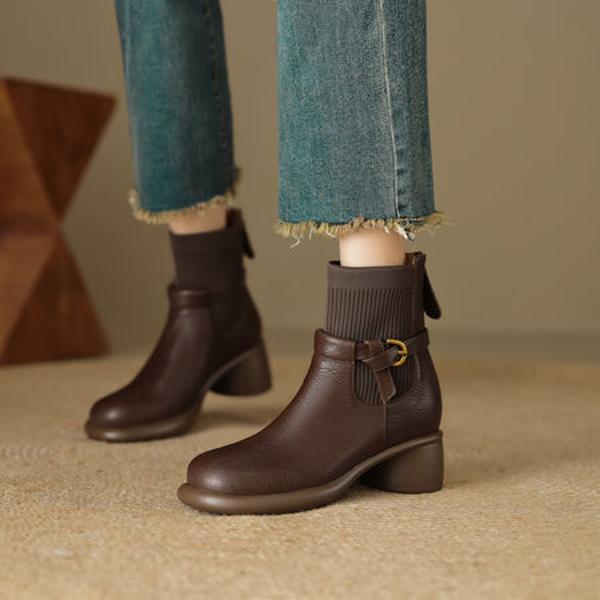 Exquisite Handcrafted Leather Women's Shoes: Luxury Elegance(EcqiH-6105)