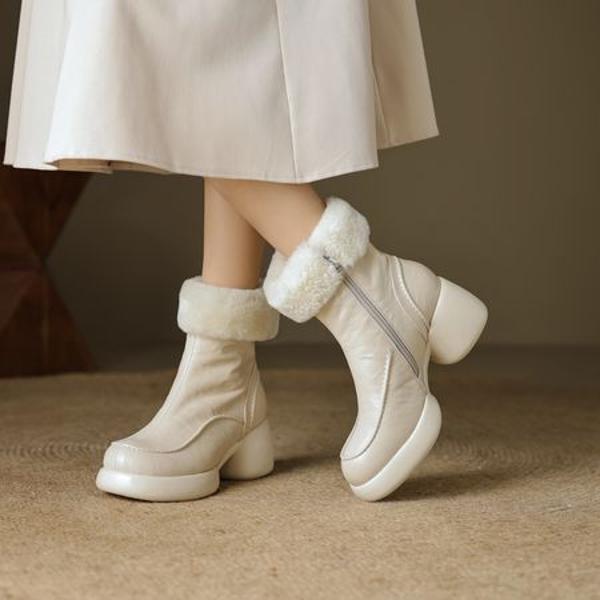 Elegant Handcrafted Genuine Leather Women's Shoes - Luxury Craftsmanship(EcqiH-6182)