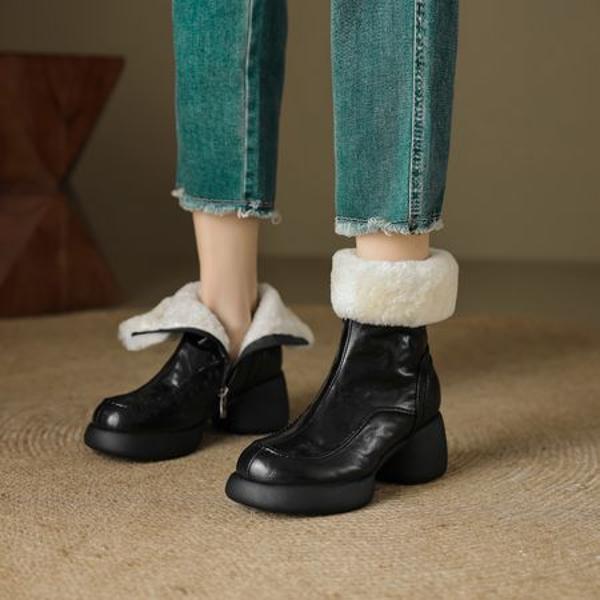 Elegant Handcrafted Genuine Leather Women's Shoes - Luxury Craftsmanship(EcqiH-6182)