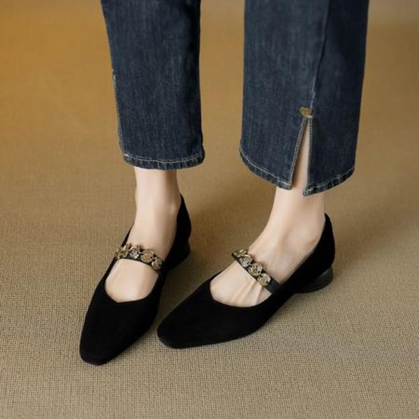 Luxury Handcrafted Leather Women's Shoes with Exquisite Craftsmanship(EcqiH-6225)