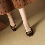 Handcrafted Luxury Leather Women's Shoes - Elegant Quality Craftsmanship(EcqiHL-7008)