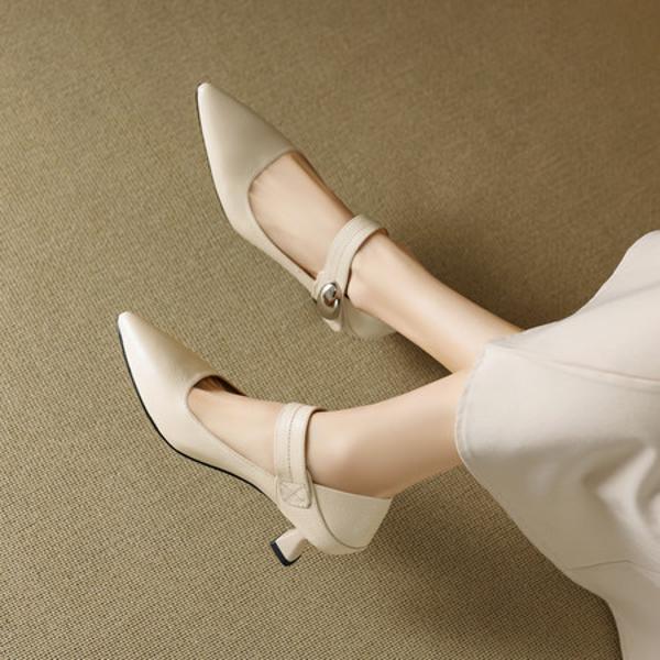 Exquisite Handmade Leather Women's Shoes with Luxurious Craftsmanship(EcqiH-7082)